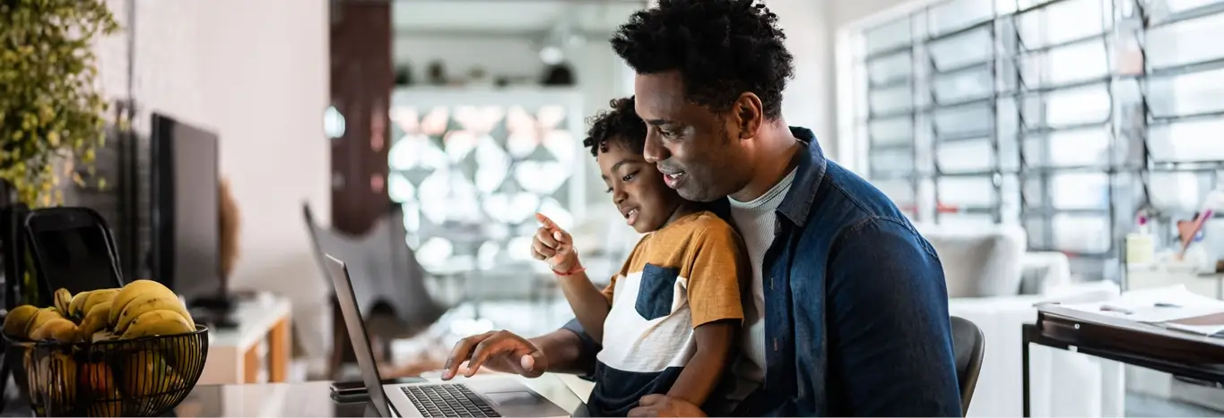 Back to Basics Article header with man and son