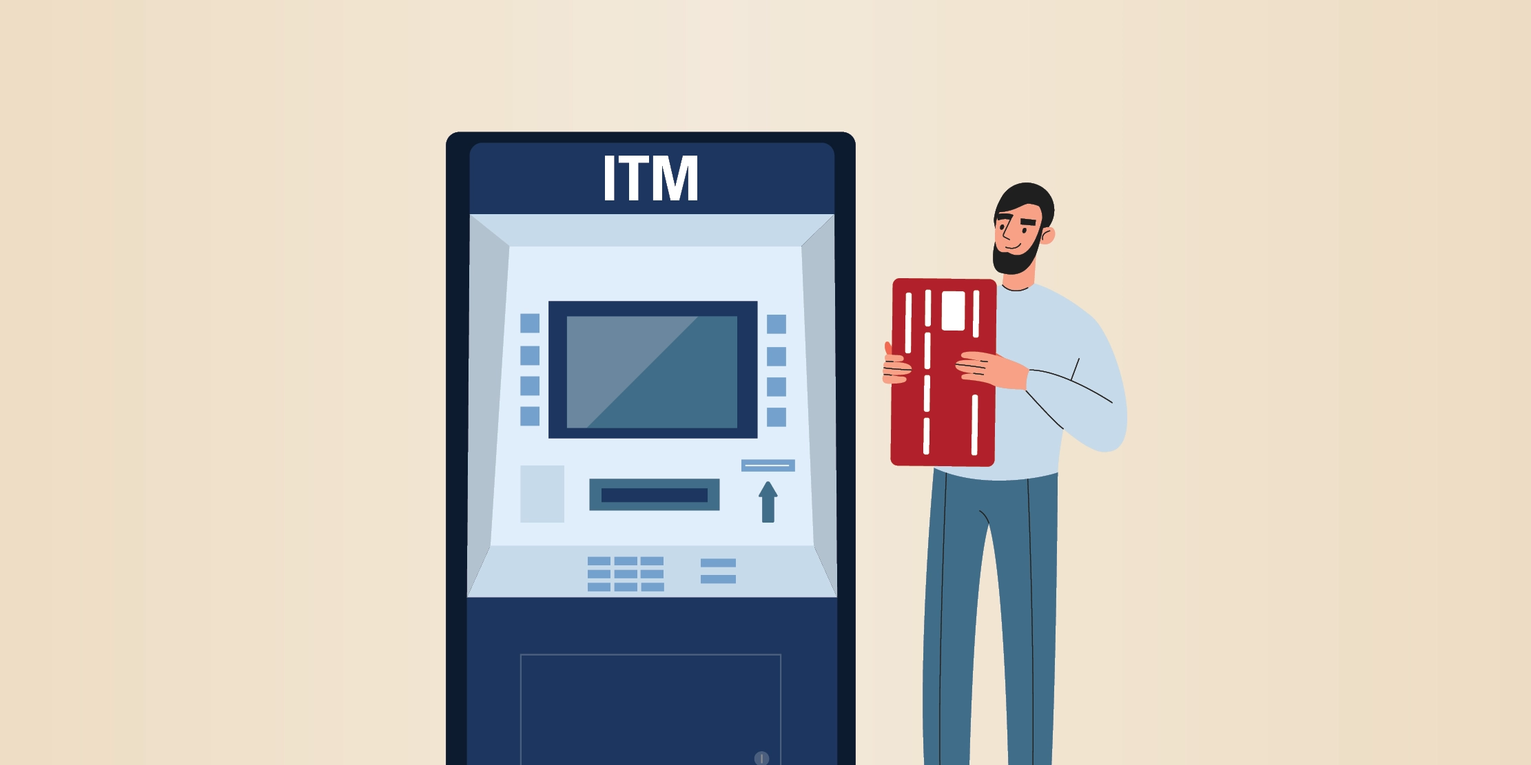 Man next to ITM machine