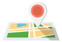 A map with a location pin